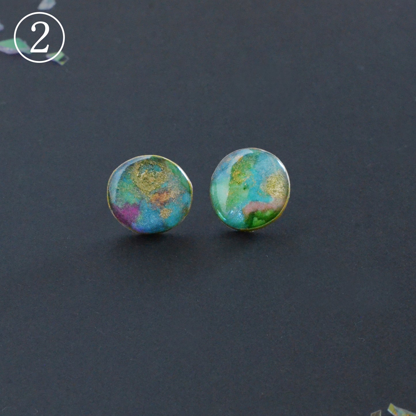 Fluid Art Stud Earrings– Echo MINI
