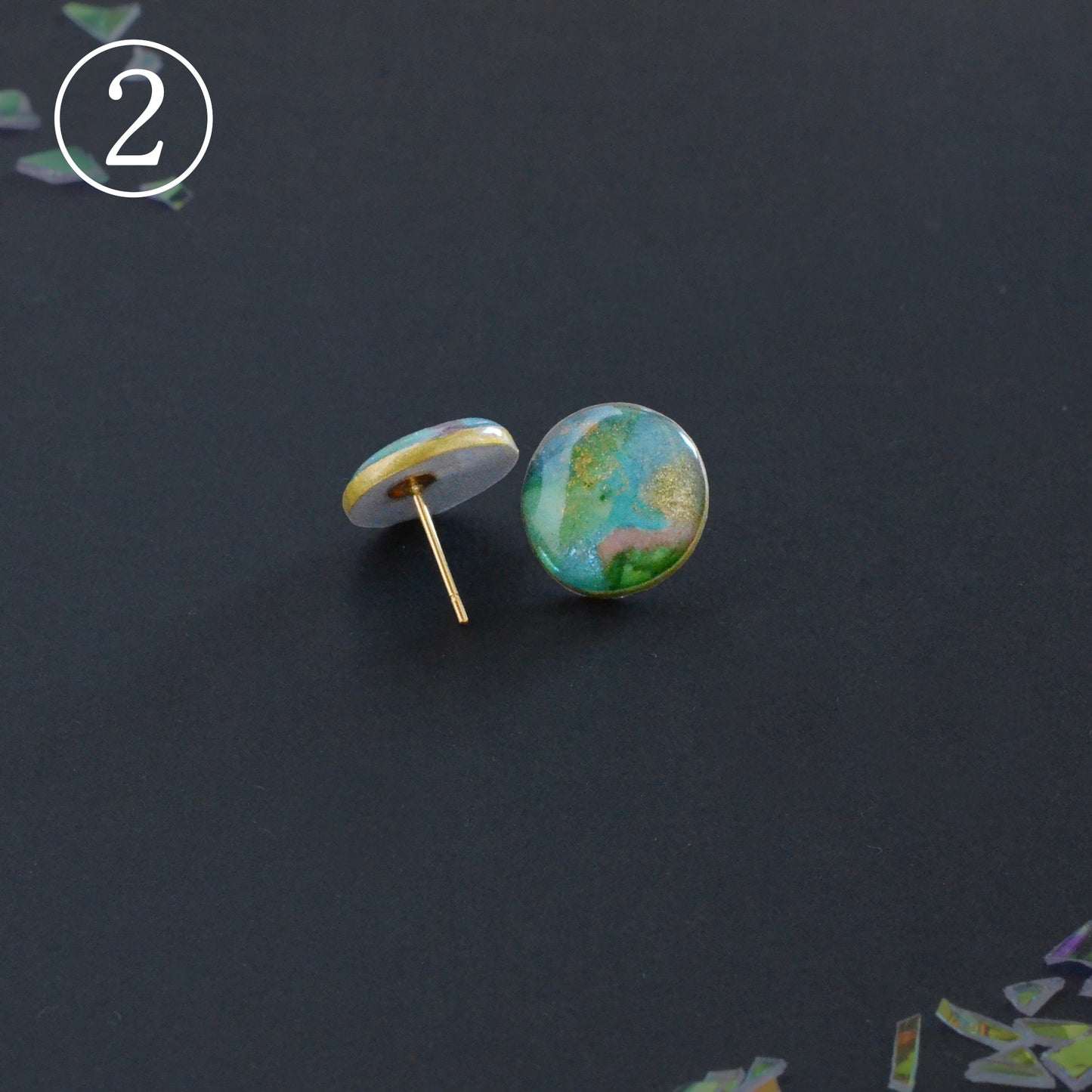 Fluid Art Stud Earrings– Echo MINI