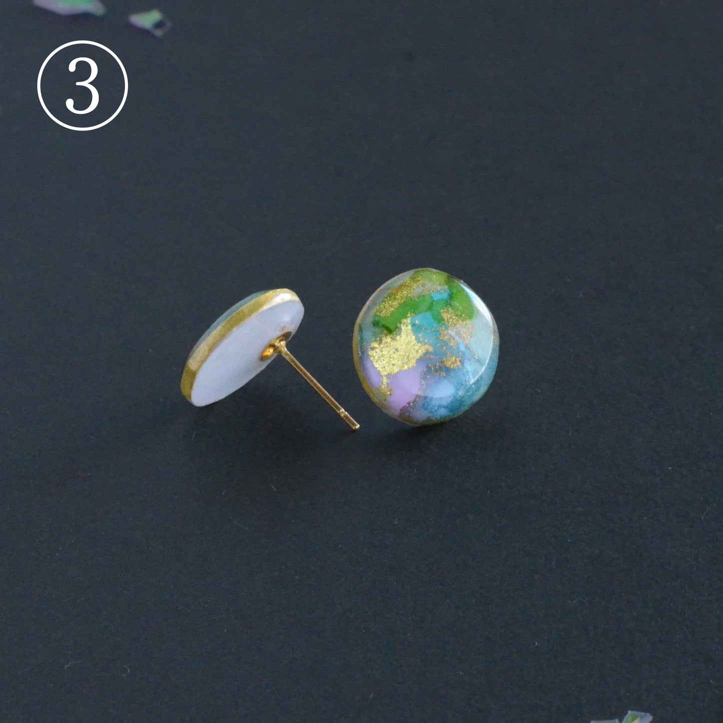 Fluid Art Stud Earrings– Echo MINI