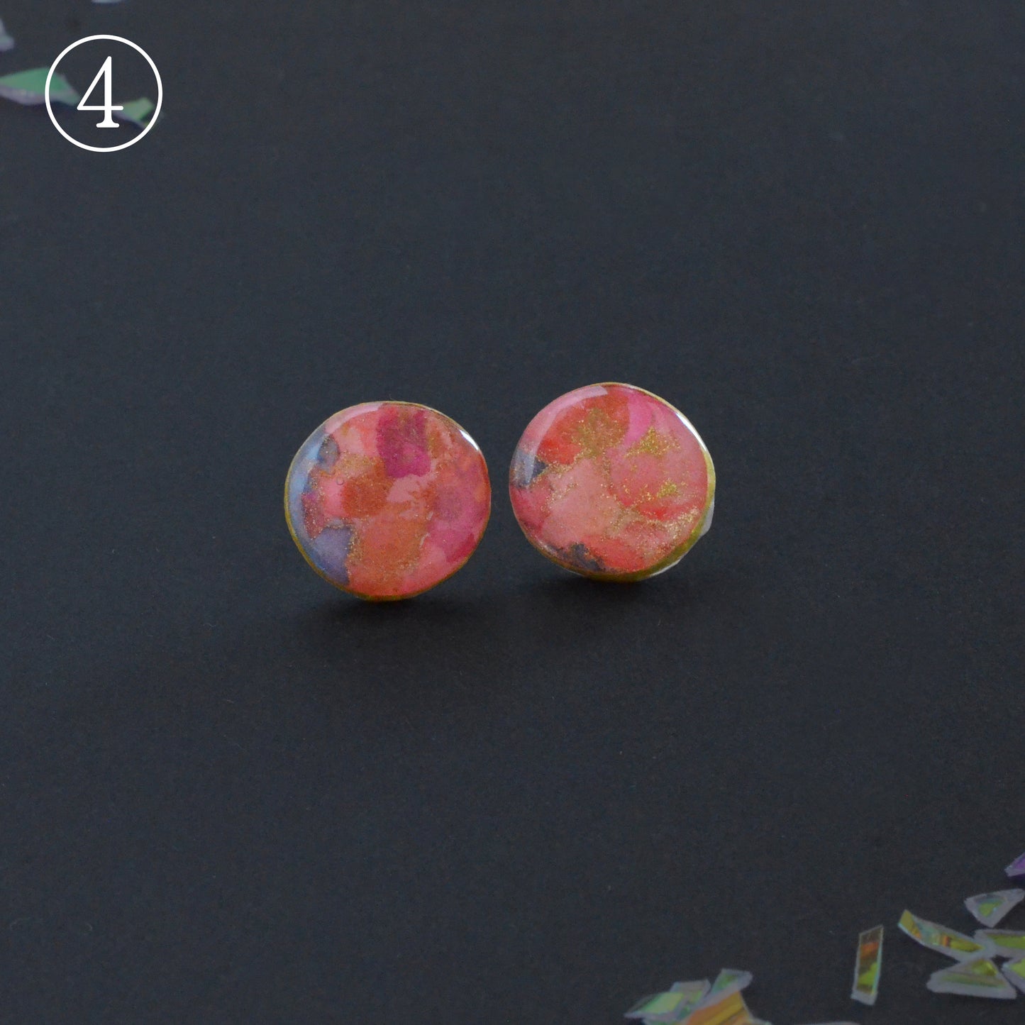 Fluid Art Stud Earrings– Echo MINI