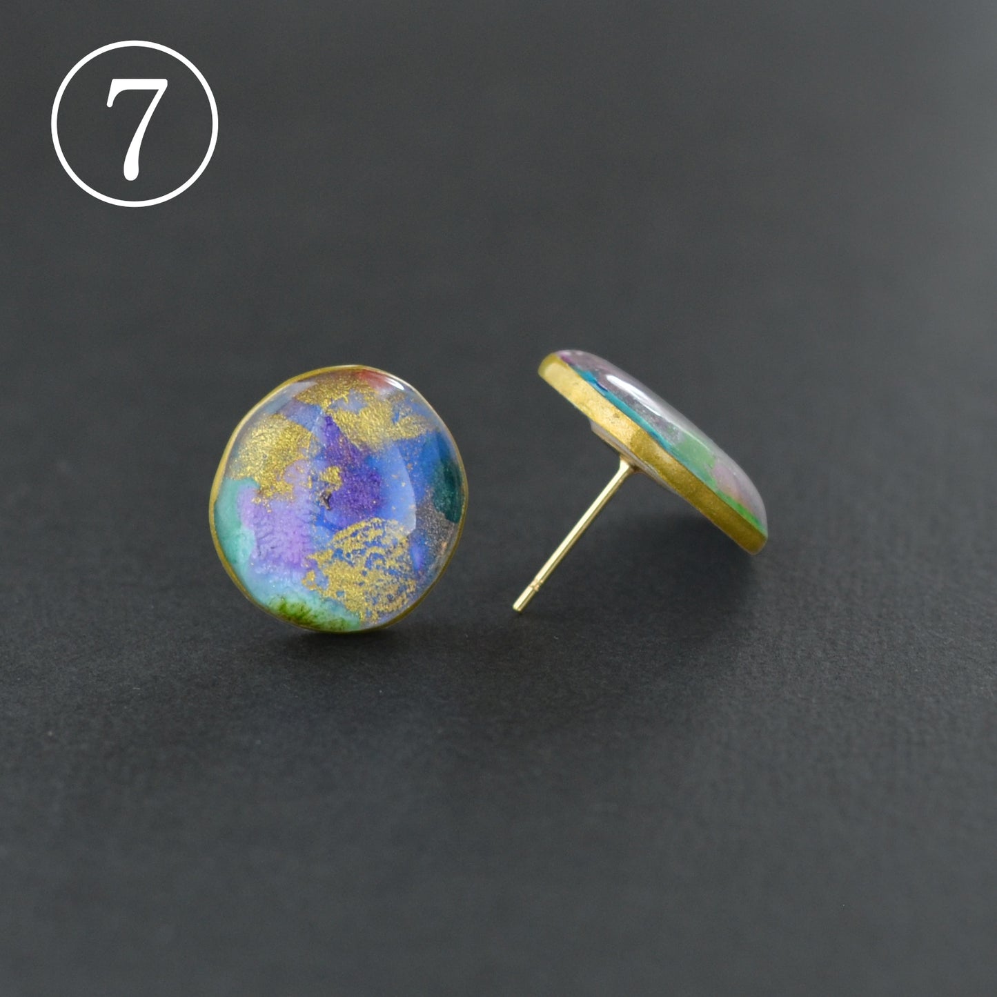 Fluid Art Stud Earrings– Echo
