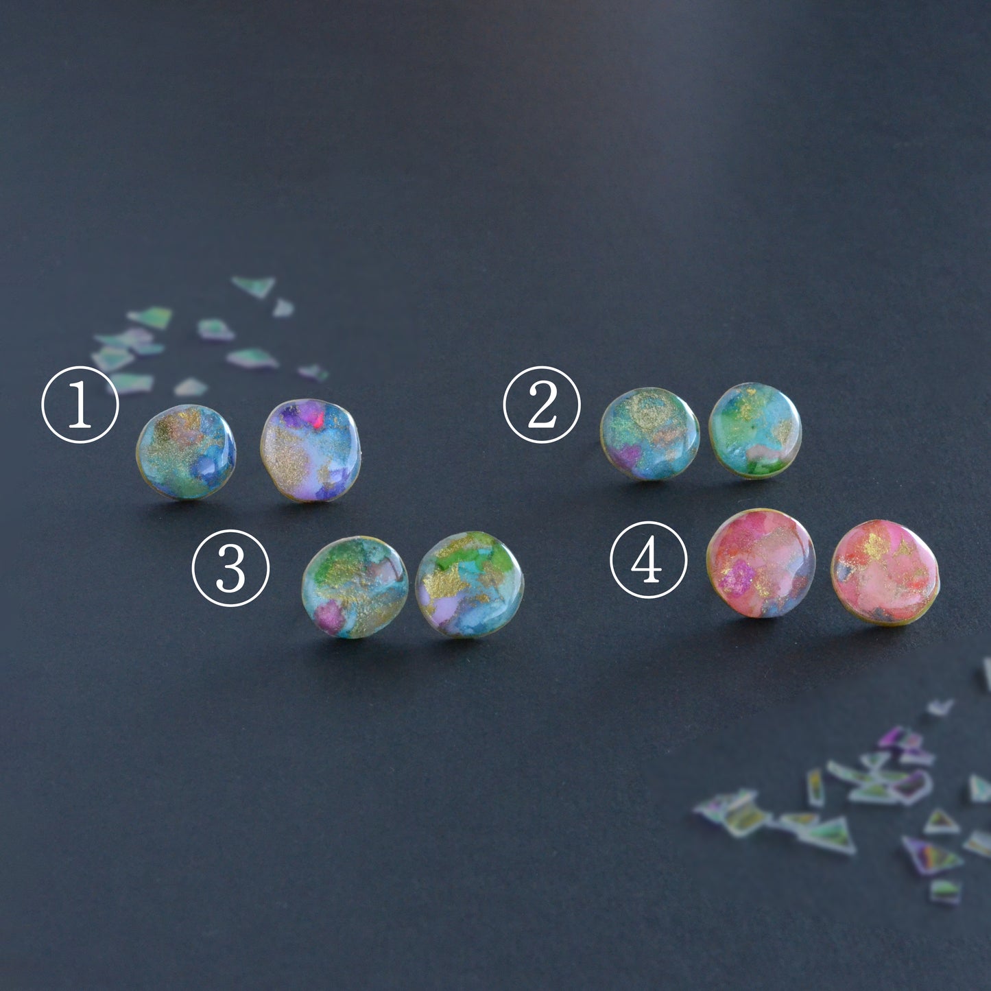 Fluid Art Stud Earrings– Echo MINI