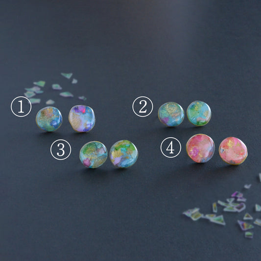 Fluid Art Stud Earrings– Echo MINI